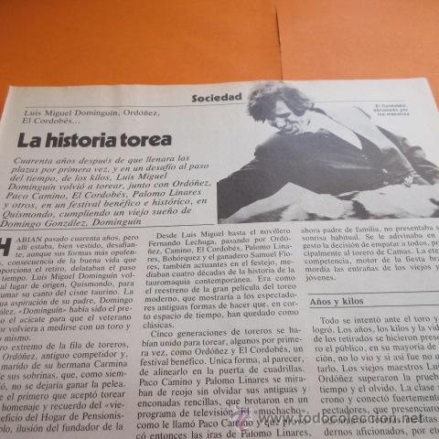 Tauromaquia: ARTICULO 1980 - LUIS MIGUEL DOMINGUIN ORDO&Ntilde;EZ Y EL CORDOBES - 2 PAG