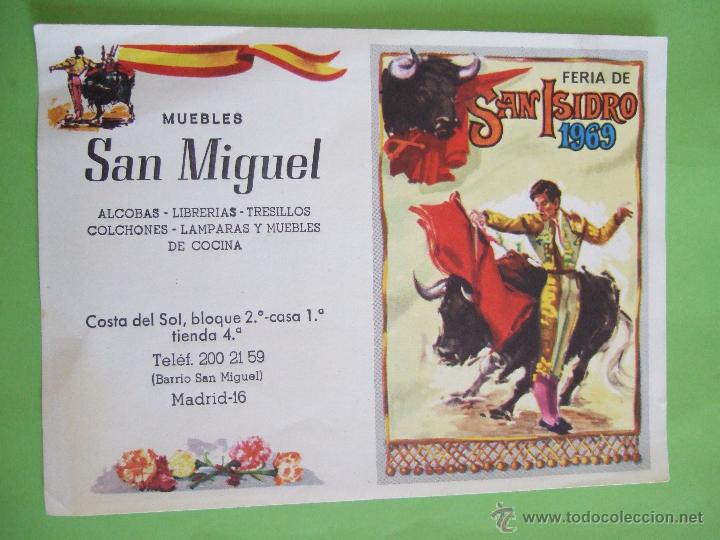 Tauromaquia: FOLLETO PROGRAMA - FERIA SAN ISIDRO 1969 - PLAZA DE TOROS DE MADRID - CORRIDAS - PUBLICIDAD MUEBLES