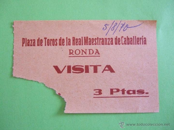 Tauromaquia: ENTRADA - VISITA PLAZA DE TOROS DE LA REAL MAESTRANZA DE CABALLERIA - RONDA - 5 AGOSTO 1970