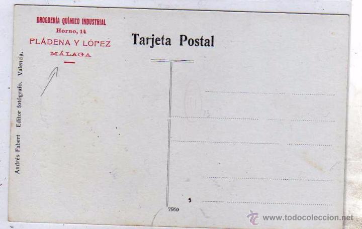 Tauromaquia: Postal fotográfica del torero Antonio Boto. Regaterín. Publicidad Droguería Pláneda y López Málaga. - Foto 2 - 49780251
