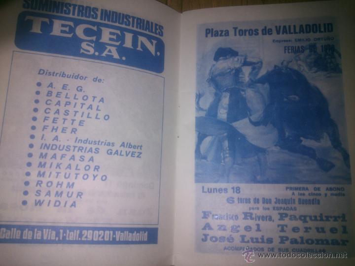 Tauromaquia: PLAZA DE TOROS DE VALLADOLID PROGRAMA FERIA 1978 - Foto 3