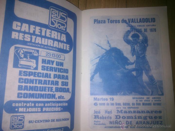 Tauromaquia: PLAZA DE TOROS DE VALLADOLID PROGRAMA FERIA 1978 - Foto 4
