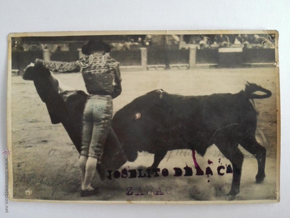 Tauromaquia: FOTOGRAFIA POSTAL TAURINA, TORERO JOSELITO DE LA CAL ZARAGOZA, A&Ntilde;O 1930 1930, FOTO A. CAMEO