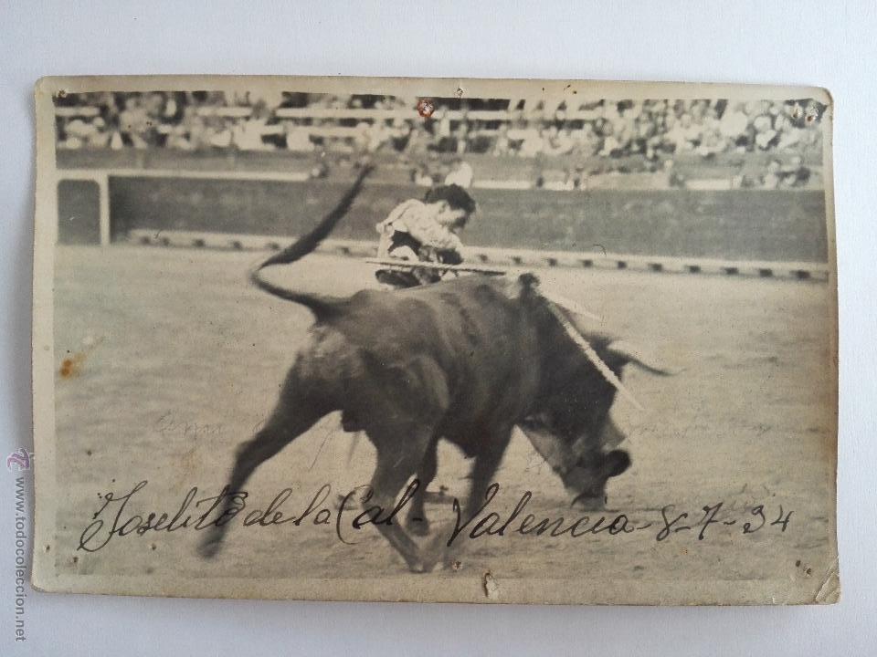 Tauromaquia: FOTOGRAFIA POSTAL TAURINA, TORERO JOSELITO DE LA CAL VALENCIA, A&Ntilde;O 1934 FOTO CAIRO