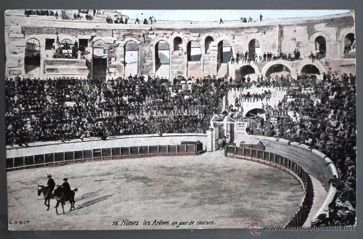 Tauromaquia: POSTAL TAUROMAQUIA DE AR&Egrave;NES DE NIMES, N&ordm; 38 - UN D&Iacute;A DE TOROS