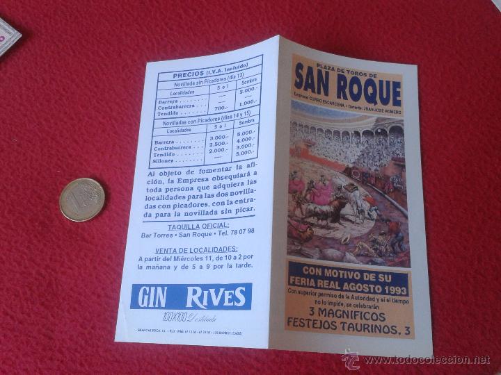 Bullfighting: PEQUE&Ntilde;O FOLLETO DIPTICO TOROS TAUROMAQUIA CORRIDA TORO FERIA REAL AGOSTO 1993 PLAZA SAN ROQUE CADIZ