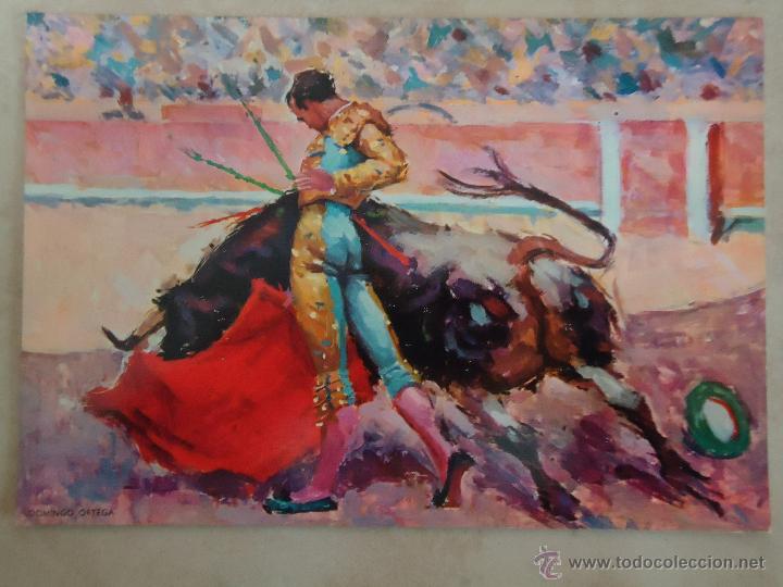 Bullfighting: TARJETA POSTAL GIGANTE DE ESTAMPAS TAURINAS- UNA TRINCHERILLA. A&Ntilde;OS 50-60