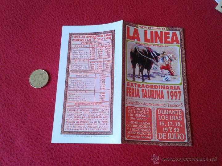Tauromaquia: PEQUE&Ntilde;O FOLLETO DIPTICO TOROS TAUROMAQUIA CORRIDA TORO FERIA TAURINA 1997 PLAZA LA LINEA CADIZ IDEAL