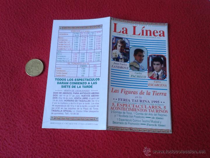 Tauromaquia: PEQUE&Ntilde;O FOLLETO DIPTICO TOROS TAUROMAQUIA CORRIDA TORO FERIA TAURINA 1995 PLAZA LA LINEA CADIZ IDEAL