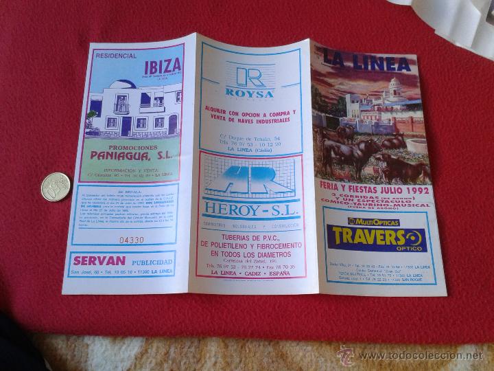 Tauromaquia: FOLLETO TRIPTICO TOROS TAUROMAQUIA FIESTA PLAZA DE LA LINEA CADIZ FERIA Y FIESTAS JULIO 1992 IDEAL C