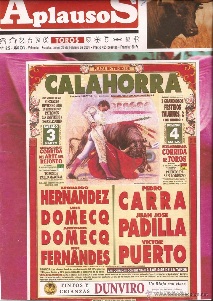Tauromaquia: Lote 20 ejemplares revista Aplausos (a&ntilde;os 90-a&ntilde;os 2000). N&uacute;meros a elegir.
