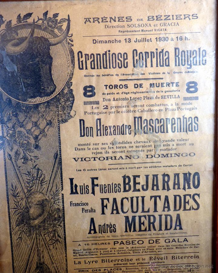Tauromaquia: EXCEPCIONAL CARTEL DE TOROS DE FRANCIA BEZIERS 1930
