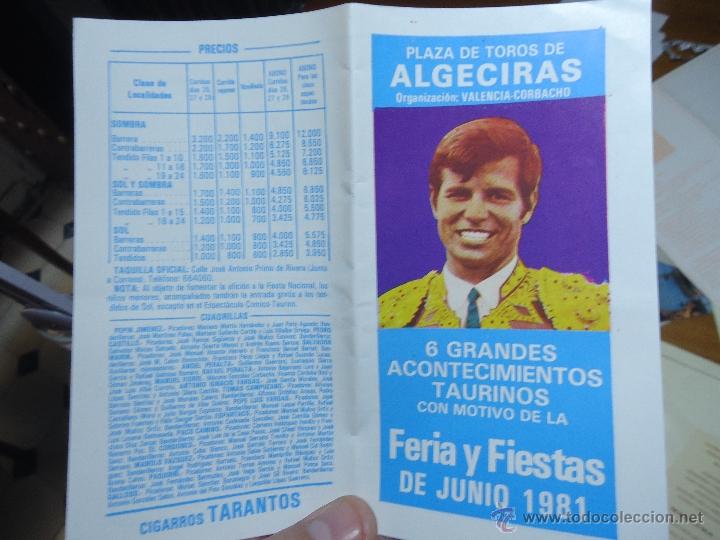 Tauromaquia: el cordobes francisco rivera paquirri espartaco PROGRAMA DE TOROS ALGECIRAS FERIA Y FIESTAS 1981