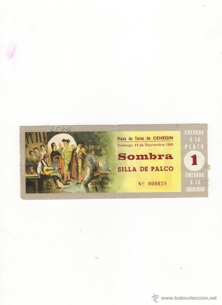 Tauromachie: ENTRADA DE TOROS, PLAZA DE TOROS DE CEHEGIN, 1988.