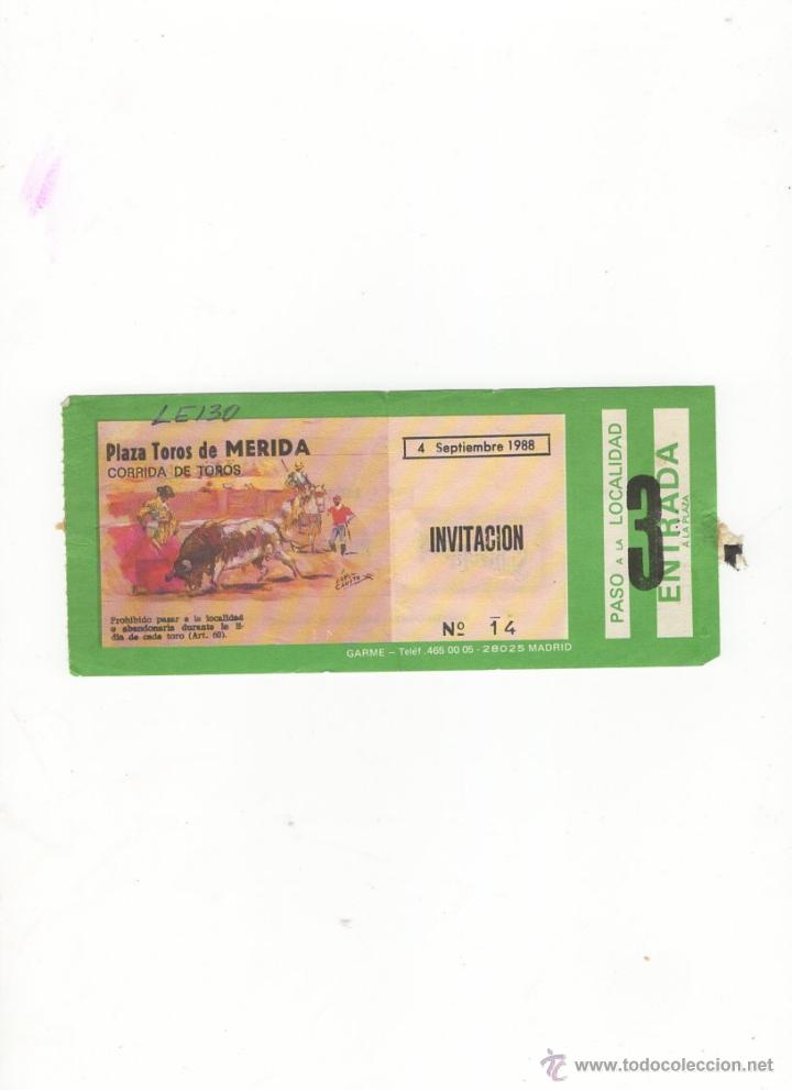 Bullfighting: ENTRADA DE TOROS, PLAZA DE TOROS DE MERIDA, 1988.