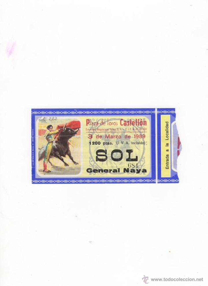Bullfighting: ENTRADA DE TOROS, PLAZA DE TOROS DE CASTELLON, 1989.
