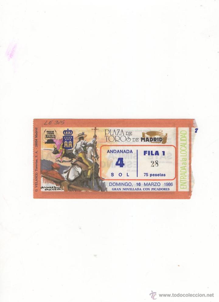 Bullfighting: ENTRADA DE TOROS, PLAZA DE TOROS DE MADRID, 1986.
