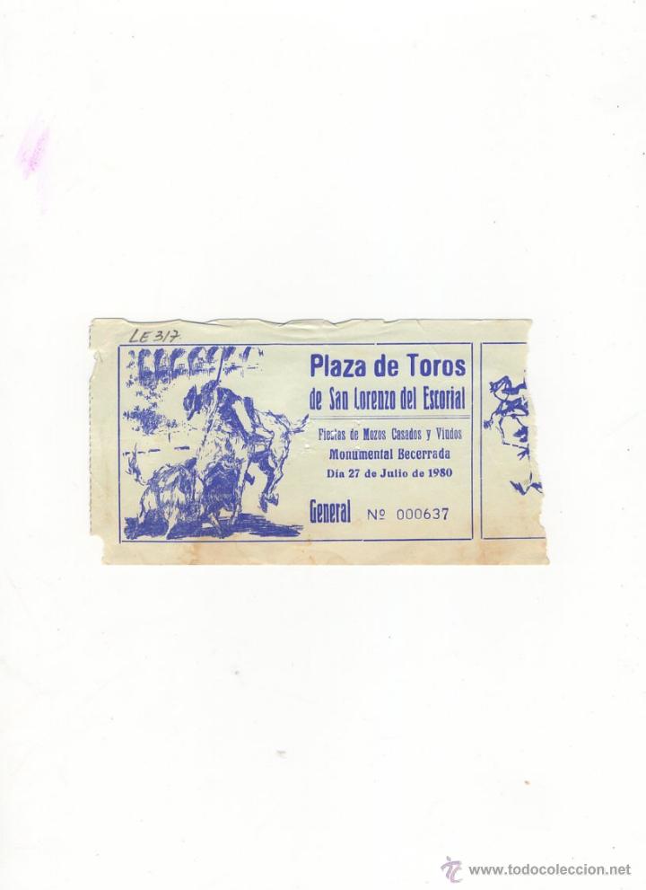Bullfighting: ENTRADA DE TOROS, PLAZA DE TOROS DE SAN LORENZO DEL ESCORIAL, 1980.