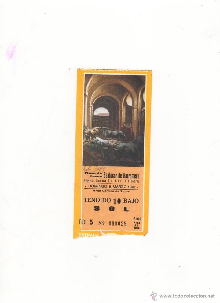 Tauromachia: ENTRADA DE TOROS, PLAZA DE TOROS DE SANLUCARDE BARRAMEDA, 1992.