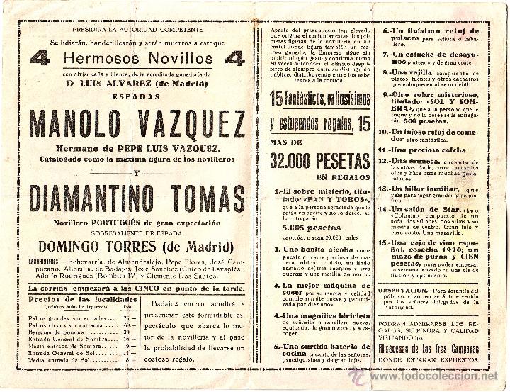Tauromaquia: PROGRAMA DE TOROS DE BADAJOZ 1948 - Foto 2
