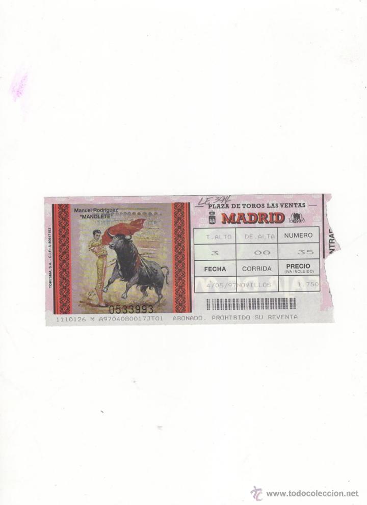 Tauromachia: ENTRADA DE TOROS, PLAZA DE TOROS DE MADRID, 1997.