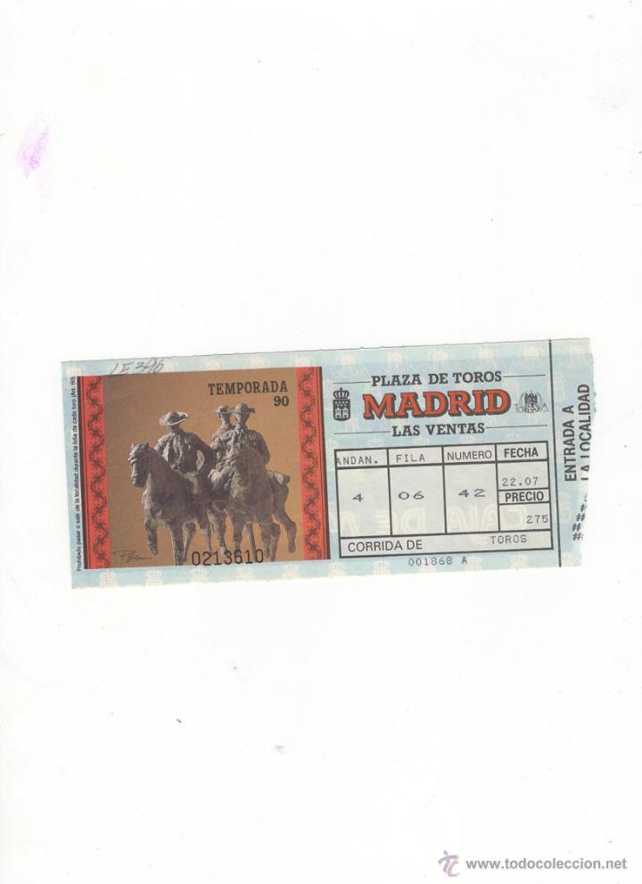 Tauromachia: ENTRADA DE TOROS, PLAZA DE TOROS DE MADRID,1990.