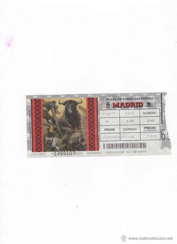 Tauromachia: ENTRADA DE TOROS, PLAZA DE TOROS DE MADRID, 1996.