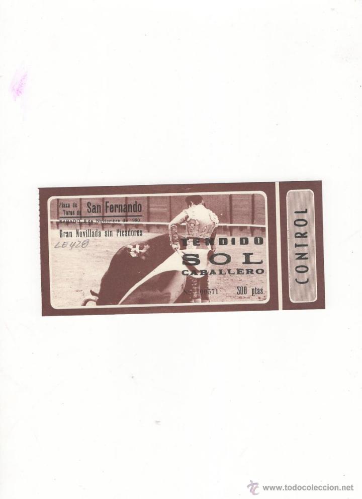 Tauromachia: ENTRADA DE TOROS, PLAZA DE TOROS DE SAN FERNANDO, 1980.