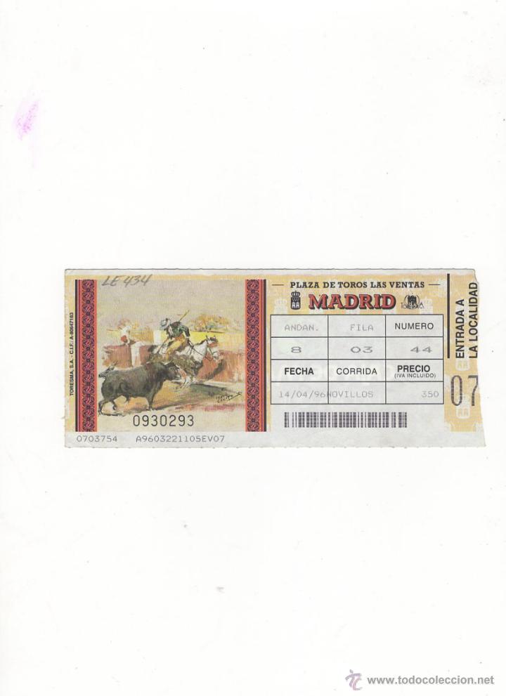 Tauromachia: ENTRADA DE TOROS, PLAZA DE TOROS DE MADRID, 1996.