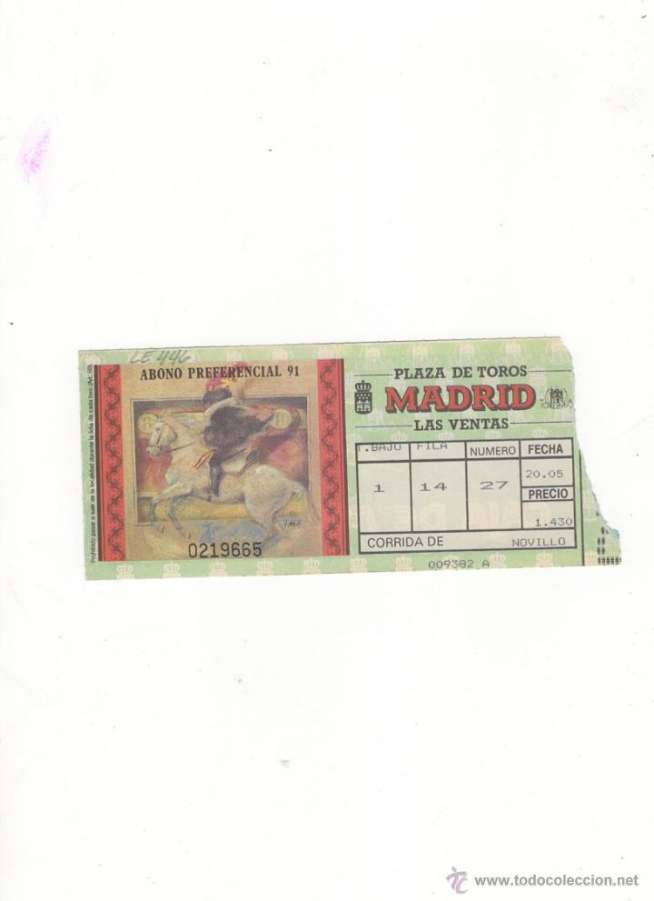 Tauromachia: ENTRADA DE TOROS, PLAZA DE TOROS DE MADRID, 1991.