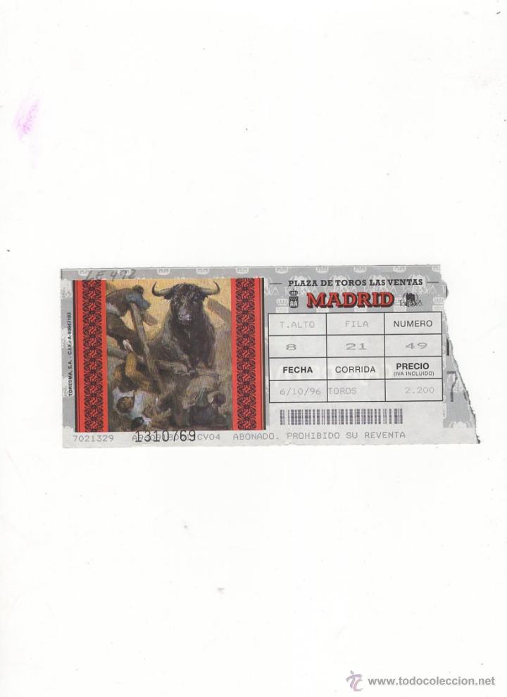 Tauromachia: ENTRADA DE TOROS, PLAZA DE TOROS DE MADRID, 1996.