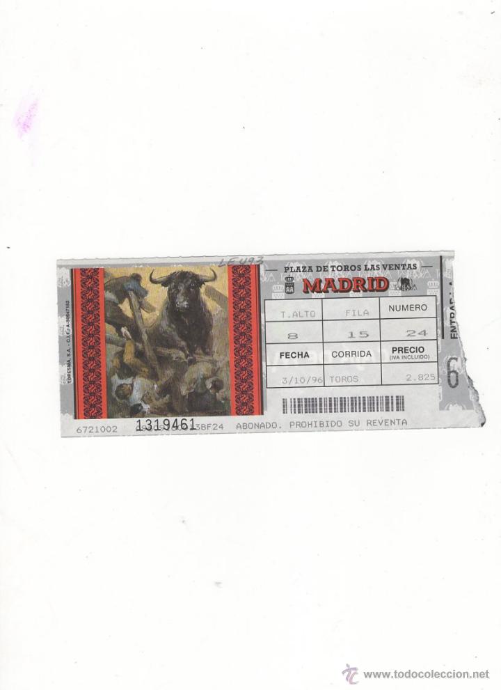Tauromachia: ENTRADA DE TOROS, PLAZA DE TOROS DE MADRID, 1996.