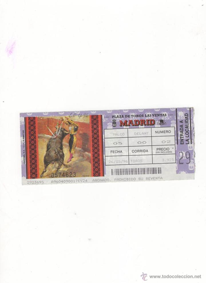 Tauromachia: ENTRADA DE TOROS, PLAZA DE TOROS DE MADRID, 1996.