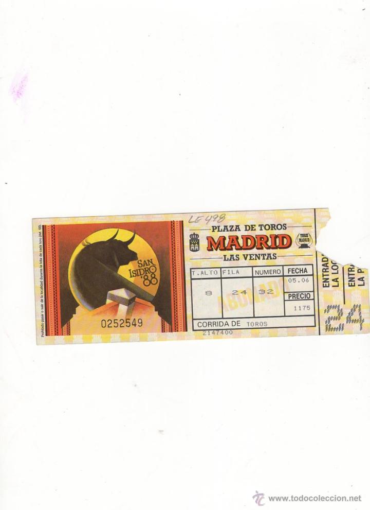 Tauromachia: ENTRADA DE TOROS, PLAZA DE TOROS DE MADRID, 1988.