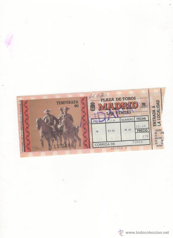 Tauromachia: ENTRADA DE TOROS, PLAZA DE TOROS DE MADRID, 1990.