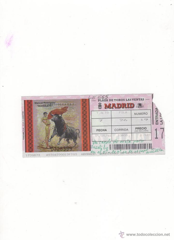 Tauromachia: ENTRADA DE TOROS, PLAZA DE TOROS DE MADRID, 1997.