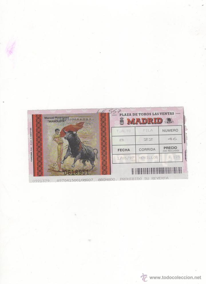 Tauromachia: ENTRADA DE TOROS, PLAZA DE TOROS DE MADRID, 1997.