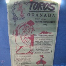 Tauromaquia: CARTEL TELA - PLAZA TOROS DE GRANADA - FIESTAS DEL STMO CORPUS CHRISTI 1970 - COLOR VERDE