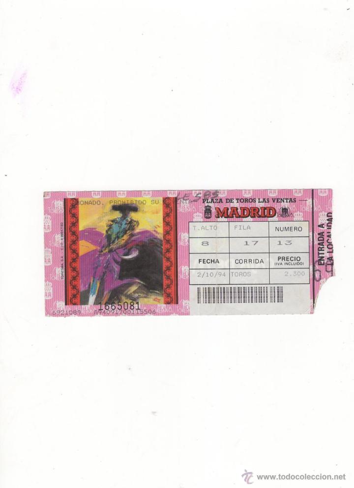 Tauromachia: ENTRADA DE TOROS, PLAZA DE TOROS DE MADRID, 1994.