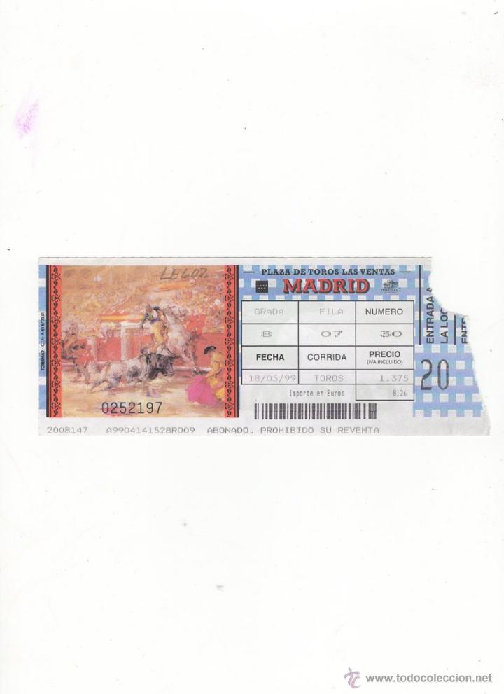 Tauromachia: ENTRADA DE TOROS, PLAZA DE TOROS DE MADRID, 1999.