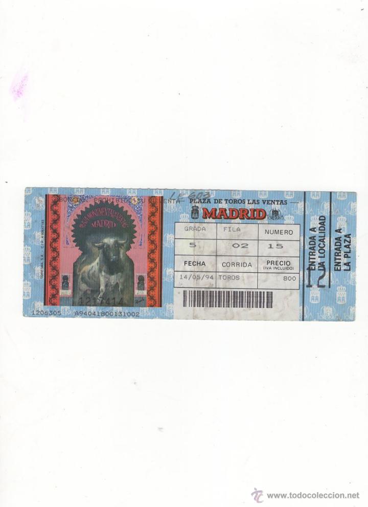 Tauromachia: ENTRADA DE TOROS, PLAZA DE TOROS DE MADRID, 1994.