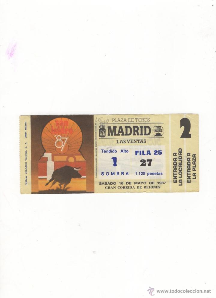 Tauromachia: ENTRADA DE TOROS, PLAZA DE TOROS DE MADRID, 1987.