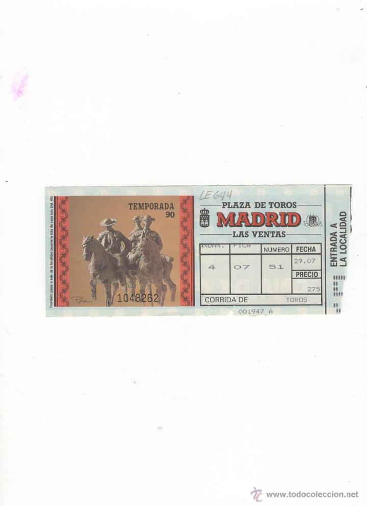 Tauromachia: ENTRADA DE TOROS, PLAZA DE TOROS DE MADRID, 1990.