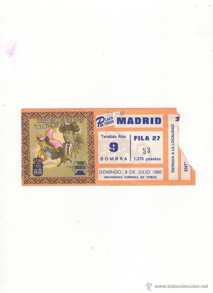 Tauromachia: ENTRADA DE TOROS, PLAZA DE TOROS DE MADRID, 1988.