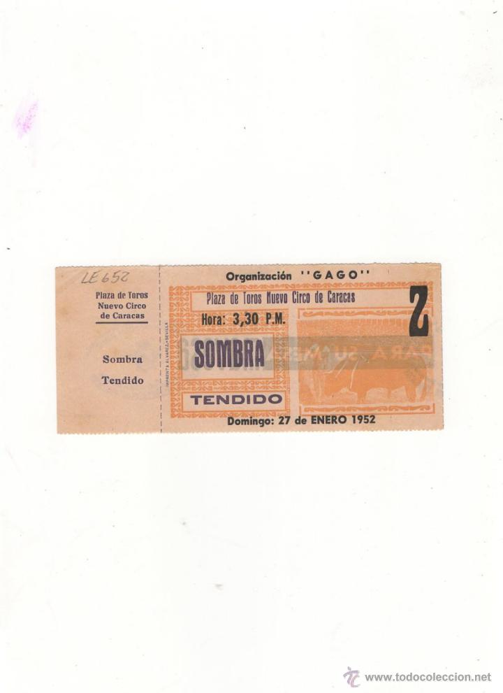 Tauromachia: ENTRADA DE TOROS, PLAZA DE TOROS NUEVO CIRCO DE CARACAS, 1952.