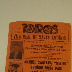 Tauromaquia: ANTIGUO CARTEL DE TOROS VILA REAL DE SANTO ANTONIO.PORTUGAL.AÑO 1973