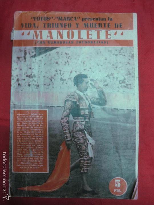 Tauromaquia: FOTOS MARCA PRESENTAN : VIDA, TRIUNFO Y MUERTE DE MANOLETE. ( CON NUMEROSAS FOTOGRAFIAS)