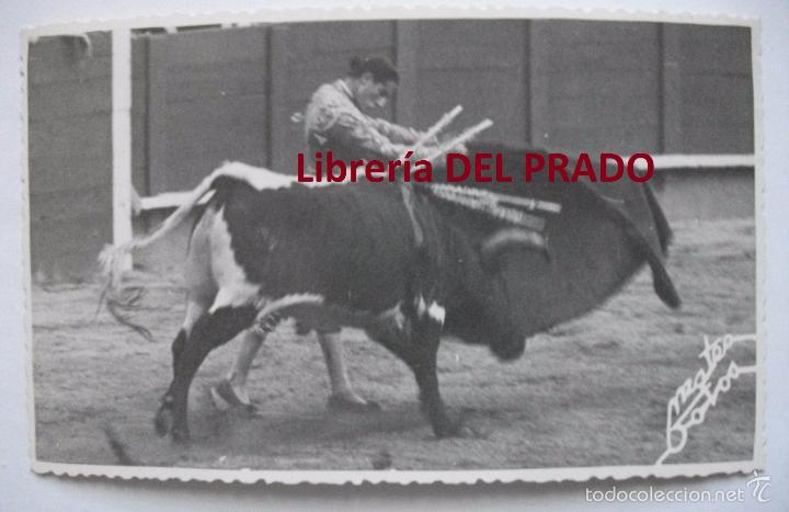Tauromaquia: MIGUEL BÁEZ EL LITRI - FOTOGRAFÍA ORIGINAL BARCELONA 1949 FOTO MATEO - TOROS GANDÍA