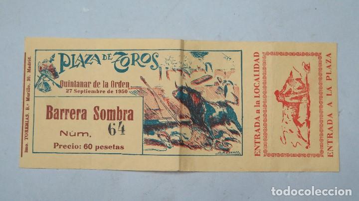 Bullfighting: ENTRADA DE TOROS QUINTANAR DE LA ORDEN 27 SEMPTIEMBRE 1950. SOMBRA. ILUSTRADA POR SAAVEDRA