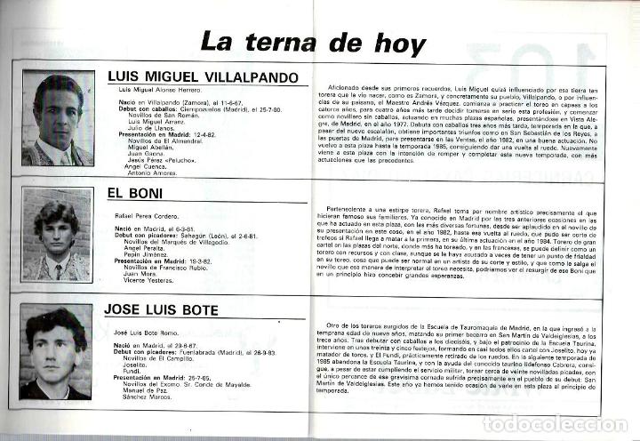 Tauromaquia: PROGRAMA PLAZA DE TOROS LAS VENTAS MADRID. 27 DE JULIO 1986. - Foto 2